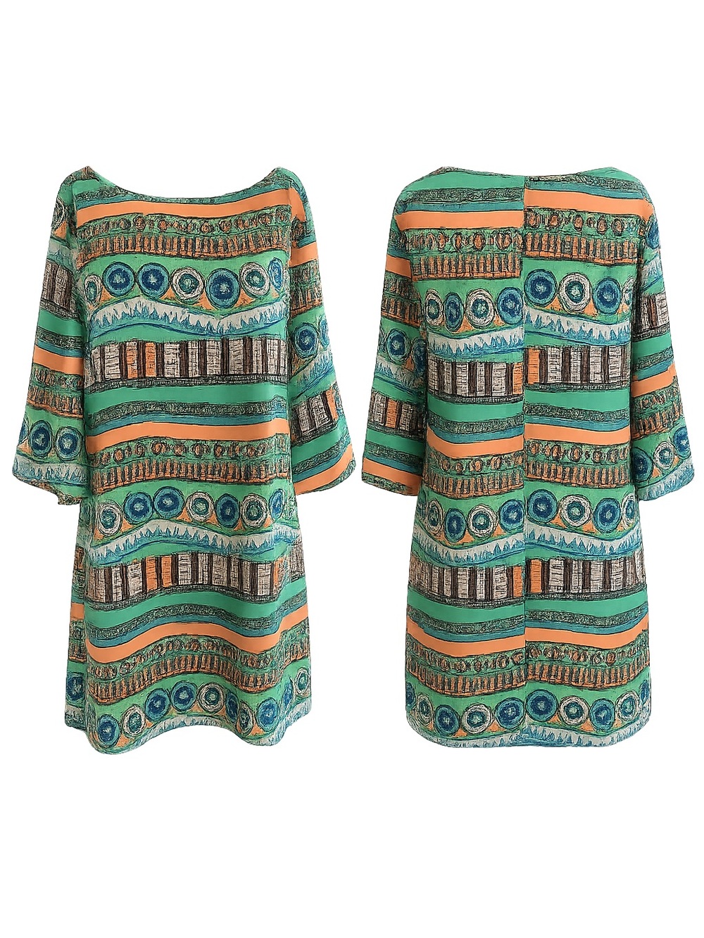 🌟 Like New Geometric Print Shift Dress – SIZE SMALL 🌟
